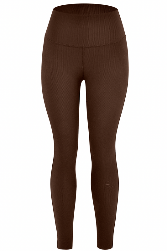RIBBED LEGGINGS - CACAO