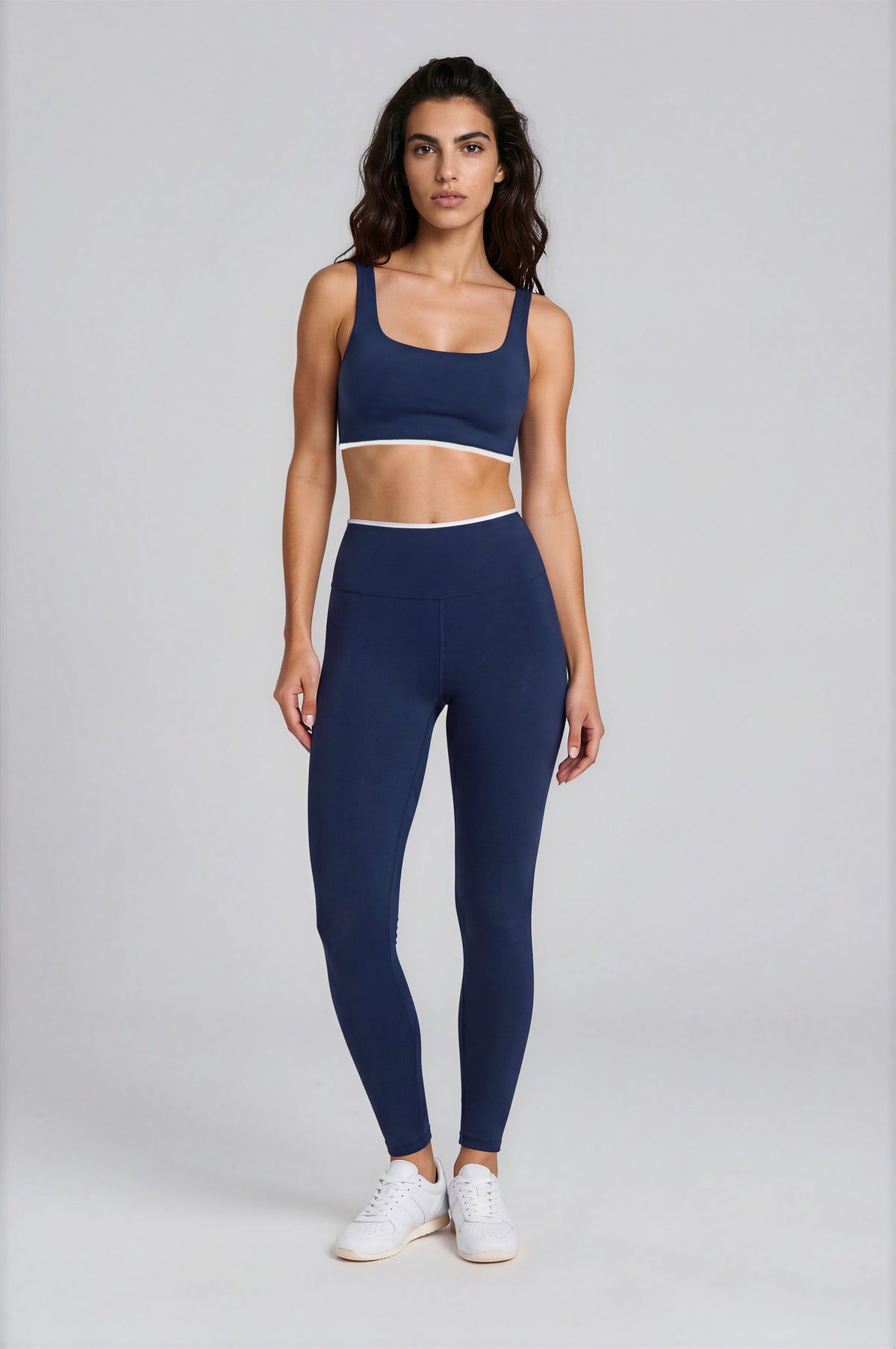 DEEP OCEAN & WHITE STRIPE TIMELESS LEGGINGS