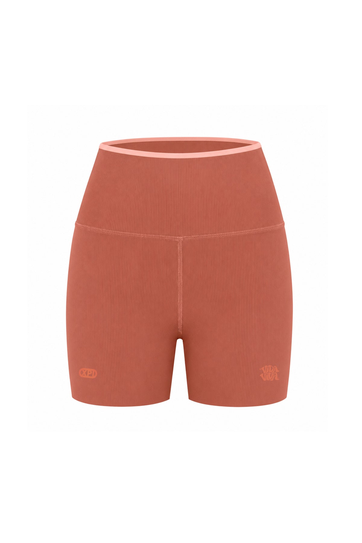 THE EXPERIENCE MINI BIKER SHORTS - TERRACOTA & PEACH NEON