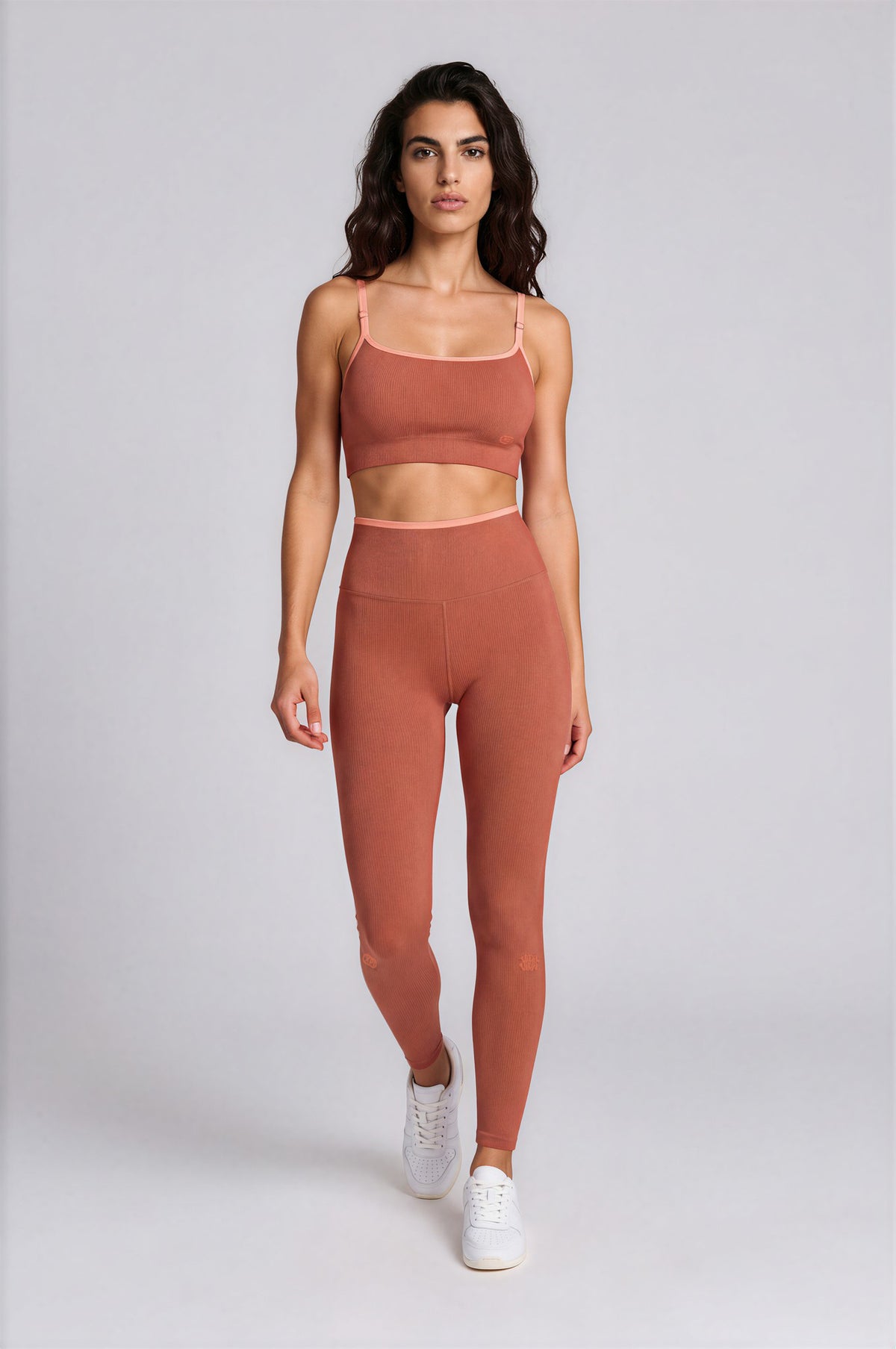 THE EXPERIENCE LEGGINGS - TERRACOTA & PEACH NEON