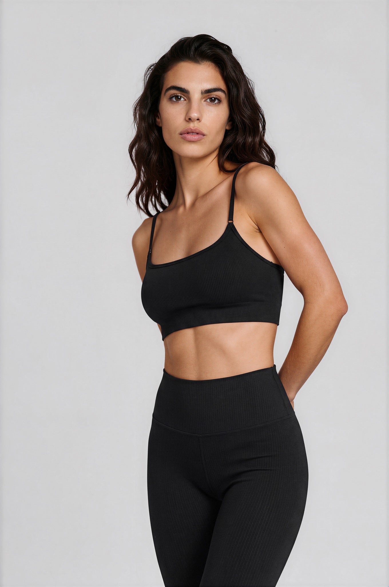 MOONLESS NIGHT RIBBED -  STRAP TOP