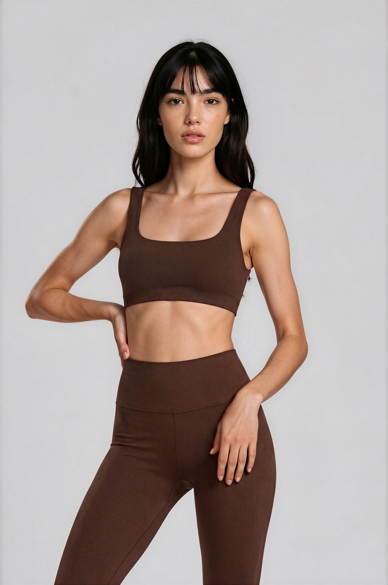 CACAO - RIBBED REVERSIBLE  BRA