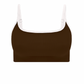 CACAO RIBBED & WHITE STRIPE -  STRAP TOP