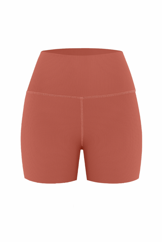 * NEW DROP * TERRACOTA RIBBED BIKER SHORTS