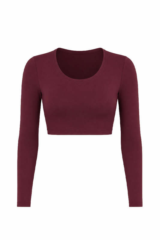 BURGUNDY - LONG SLEEVE  TOP