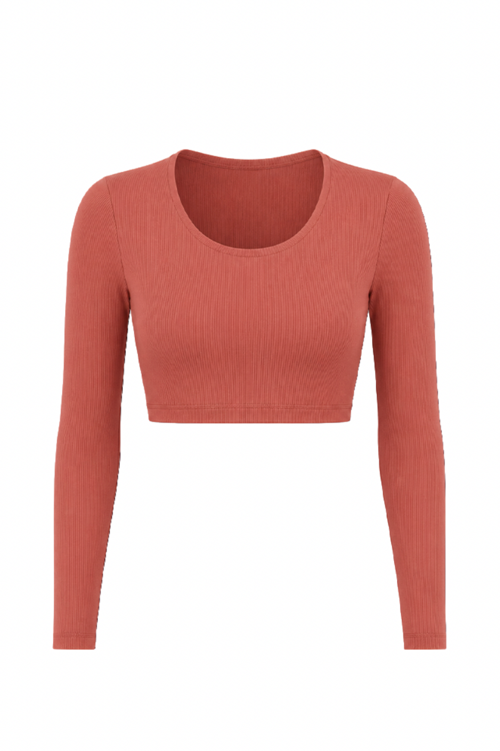TERRACOTA - LONG SLEEVE  RIBBED TIMELESS BRA