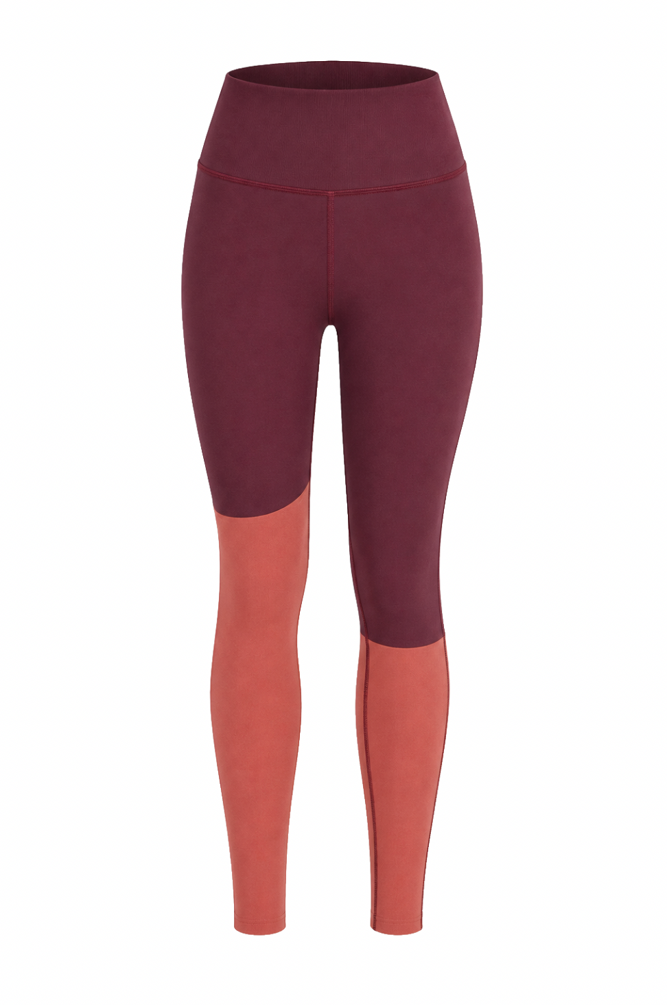 BURGUNDY & TERRACOTA - ASYMMETRIC LEGGINGS