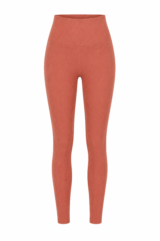 TERRACOTA - RIBBED LEGGINGS