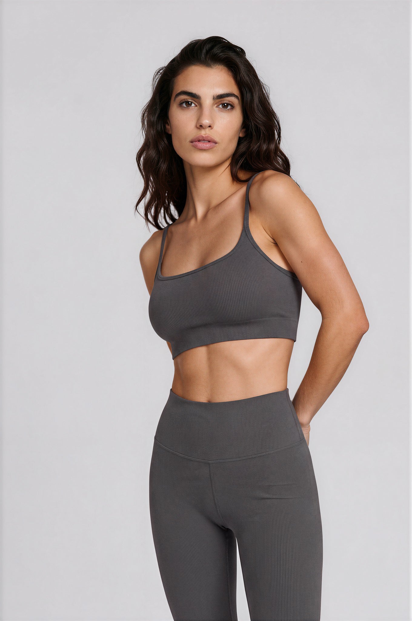 * NEW DROP * GRAPHITE RIBBED  STRAP TOP