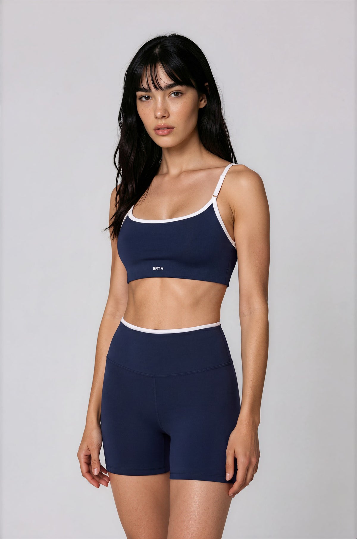 DEEP OCEAN & WHITE STRIPE - STRAP TOP LOW