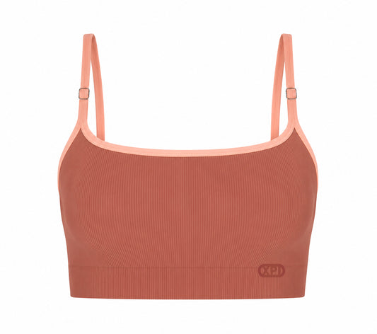 THE EXPERIENCE STRAP TOP LOW - TERRACOTA & PINK NEON